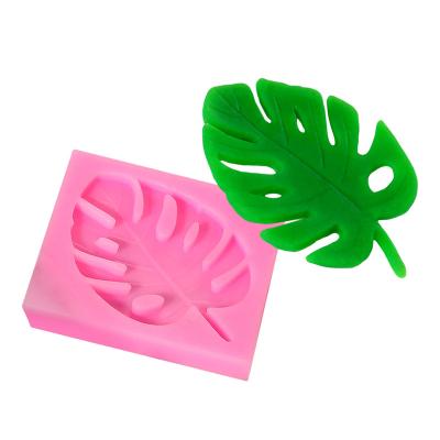 China Viable Monstera Deliciosa Leaves Form Silicone Mold Fondant Baking Cake Decorating Tools for sale