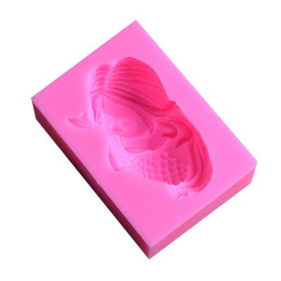 China Viable Mini Mermaid Silicone Mold Cute Baby Birthday Cake Decorating Tools Candy Chocolate Gumpaste Molds Resin Soap Mold for sale