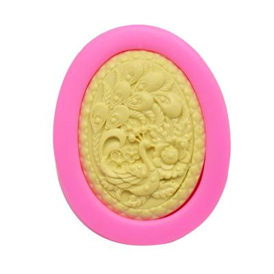 China Viable Peacock Soap Mold Chocolate Silicone Fondant Mold For Pastry Baking Cake Tools Bakeware Mold Making 3d Open Molds Accessories for sale