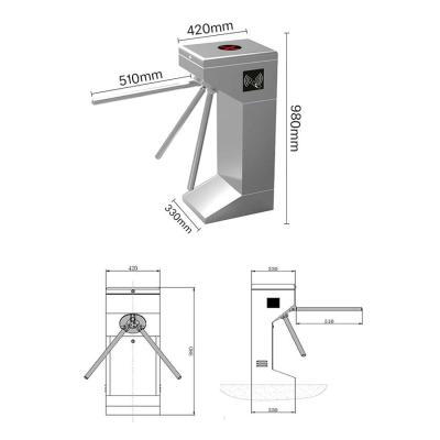 China A Hot Sale Entrance Exit Door Card Swipe Access Control Machine Tripod Turnstile for sale