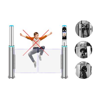 China Automatic Pedestrian Access Control Cylindrical Luxury Turnstile For Office Building Pedestrian Speed ​​Gate With RFID for sale