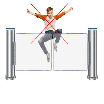 China Pedestrian Two Way Slim Cylindrical Swing Barrier Design Access Control Access Control Automatic Speed ​​Turnstile Gate for sale