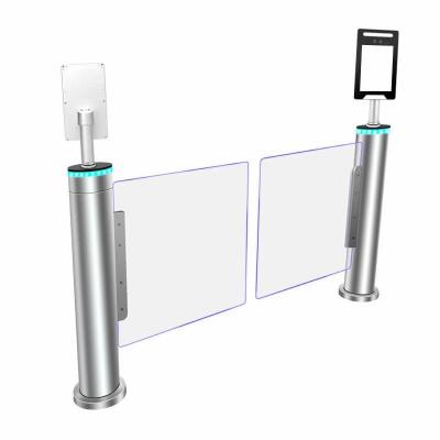 China Cylindrical Pedestrian Pedestrian Barrier Gate Turnstile Security Heavy Traffic Access Control Swing Speed ​​Gate With LED Display for sale