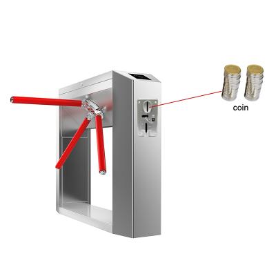 China 304 stainless steel using coin access control tripod turnstile gate public bathroom for sale