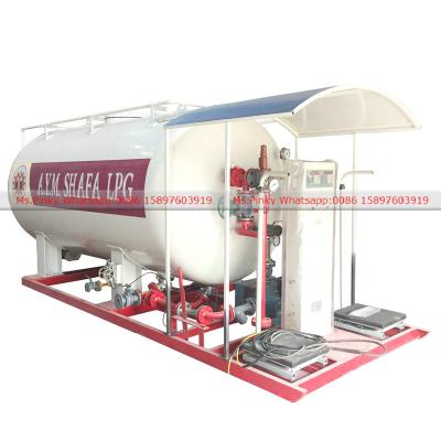 China Hotels 10cbm Mobile Cycle Gas Station LPG Gas Skid Plant 5MT LPG Filling Plant For Home Cooking Gas for sale