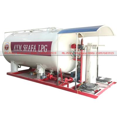 China Hotels Nigeria 10000Liters LPG Mobile Station 5MT LPG Skids Filling Gas Station LPG Skid for sale