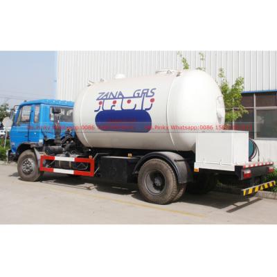 China Hotels 10m3 LPG Gas Refilling Tank Truck 5MT LPG Propane Cooking Gas Bobtail Tanker Truck For Nigeria Market for sale