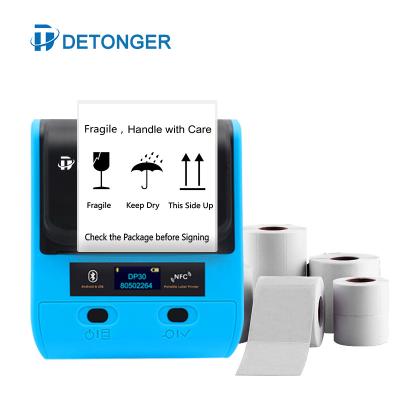 China Detonger DP30 Label Printer Barcode Label Printer Black and White Thermal Printer For Nail Salon for sale