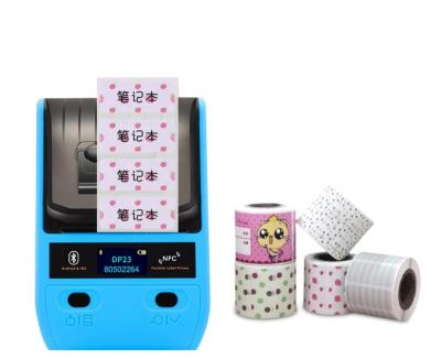 China Black And White QR Code Cartoon Name Sticker Printer 58mm Mini Mobile Thermal Label Printer Barcode DeTong-DP23 for sale