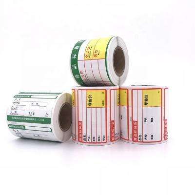 China DeTong Heat Sensitive Preprinted Supermarket Pharmacy Shelf Label Price Sticker Thermal Label Custom Thermal Label Paper Products for sale