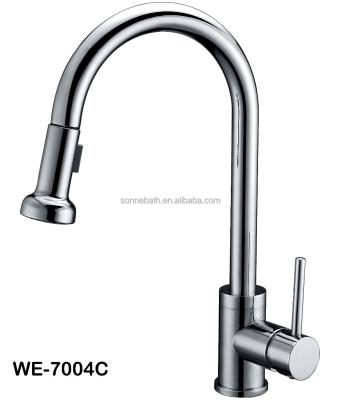 China Contemporary Chrome, Brushed Nickel, GLOBE 1-Handle cUPC NSF AB1953 WaterSense Pull-Down Kitchen Faucet WE-7004C for sale