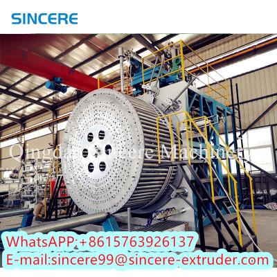 China PE PP HDPE Wund Manhole Spiral Pipe Extrusion Line Hollow Walled Te koop