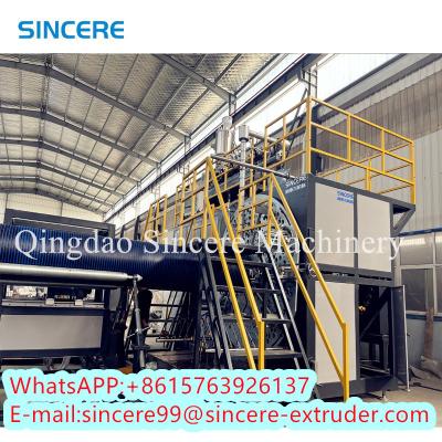 China HDPE Plastic Hollow Wall Coiled PE Spiral Pipe Extrusion Line Production Equipment for sale