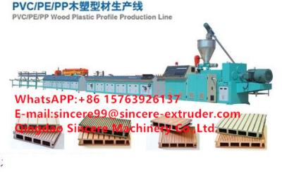 China Verstellbares PE PP Holz Kunststoff PVC Profil Extrusionsmaschine Extruder Flexibel zu verkaufen