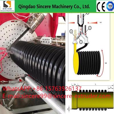 China HDPE Krah Spiral Pipe Extrusion Line 200mm-4000mm Tube Machine for sale