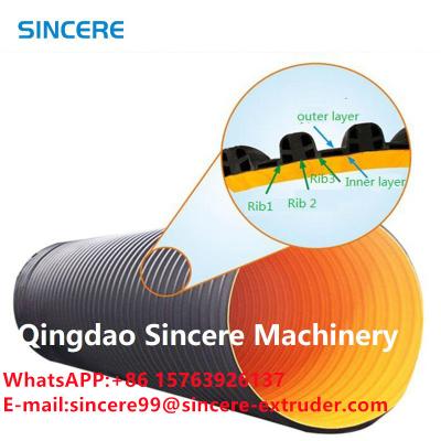 China OEM Plastic HDPE Pipe Extruder Spiral Winding Gegooid Pipe Extrusion Line Te koop