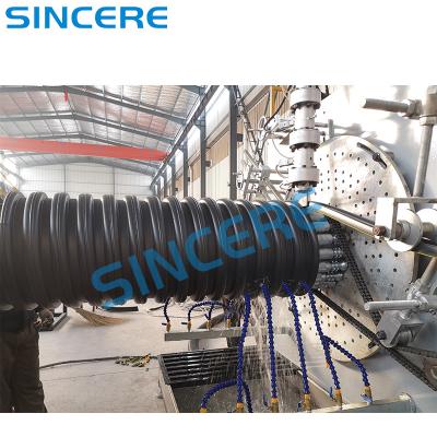 China Inner Ribs Reinforced Plastic HDPE Spiral Corrugated Pipe Extrusion Machine Production Line for sale