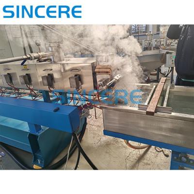 Cina Plastico PP PE Twin Screw Extruder Linea di pelletizzazione Linea di estrusione Controllo PLC completamente automatico in vendita