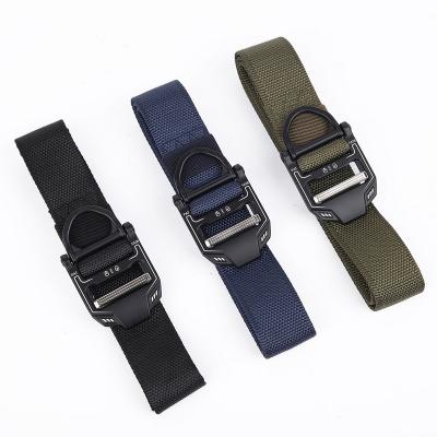 China Tactical Nylon Belt Men's Combat Performance Nylon Military Aluminum Buckle Woven Belt Hunting Increasing Cloth Belts for sale