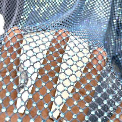 China Hot Sale SS10 Flatback S556 Fabric Crystal Mesh Rhinestones Mesh Fabric For Dress Dress for sale