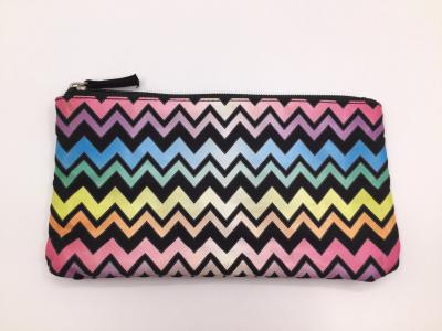 China Bolso del maquillaje de las mujeres de la lona del multicolor 6oz, bolso impermeable los 21.5*11.5cm del artículo de tocador en venta