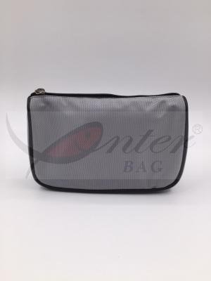 China Silver 1680D Polyester Travel Cosmetic Bags With Printing / Embroidery Logo 7.8