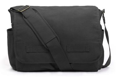 China La taleguilla para hombre de la lona de la bolsa de mensajero negra del viaje empaqueta W 17,5” X H 12