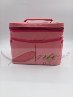 China Bolsos rosados del refrigerador del almuerzo, material suave aislado del paño de Oxford del refrigerador para la bolsa de hielo en venta