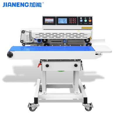 China High End Smart Automatic Aluminum Plastic Bag Sealer Strip Food Pouch Continuous Coding Sealing Machine for sale