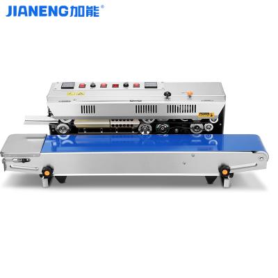 China FRM-980 Horizontal Automatic Continuous Food Ink Printing Sealing Machine Plastic Bag Sealers for sale