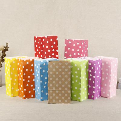 China Color Disposable Square Stain Paper Bag Paper Bag Bottom Creative Theme Party Candy Bag Food Packaging for sale