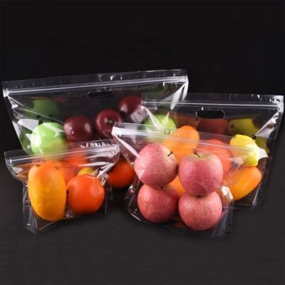 China 1.0KG Recycled Materials Fruit Self Seal Bag Fruit Packaging Bags Clear Plastic Food Bag For Fruits And Vegetables for sale