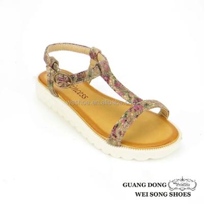 China Children's Style Thick White Bottom PU Children's Sandals Single Shoe Sandals Gladiator for sale