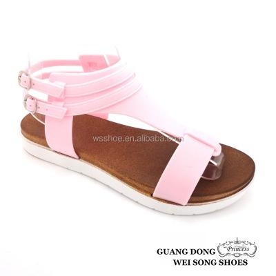 China New Design Cheap Fashion European Style Jelly Candy Flat Comfort Slip On Sandals for sale