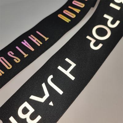 China Elastic Custom Printed Tape Reflective Elastic Tape For Safety Clothing And Other Garment for sale