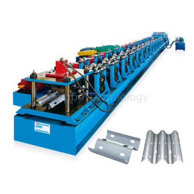 China Hotels Gearbox Transmission Two Waves Guardrail Roll Forming Machine Highway Guardrail Making Machine for sale