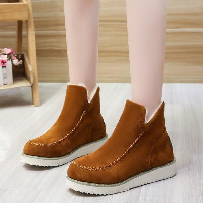 China New fashion trend women's cotton warm boots thick-soled solid color foot boots snow boots for sale