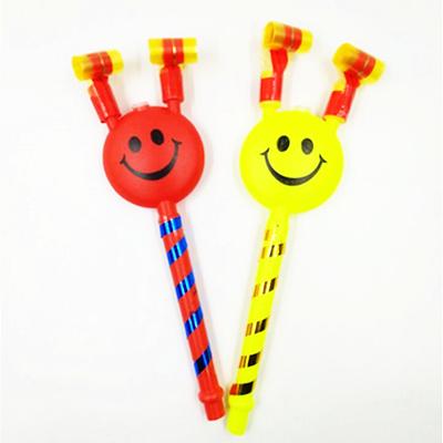 China Newest\fasion Smiley Blowing Dragon Horn Whistle Medium Blowing Large Toy Clown Party Blowing Roll Toy for sale