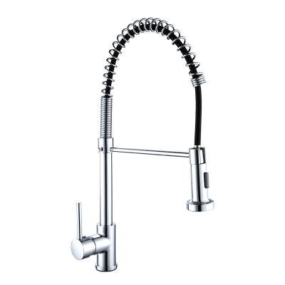 China Pull Out 360 Rotation Faucet 304 Spray 304 Stainless Steel Kitchen Pull Down Kitchen Faucet Retractable Hot And Cold Sink Mixer for sale