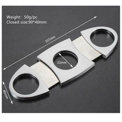 China Beginner V Double Gold Stainless Steel Travel Cigar Cutter & Bottle Opener Minimalist Fancy Compact for sale