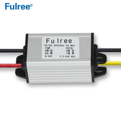 China 3A DIY 12V to Adjustable 5V 7.5V 8.4V 10V Power Supply DC-DC Converter 24V Step Down to 5V 12V 13.8V 19.5V Buck Transformer 45*25*21mm for sale