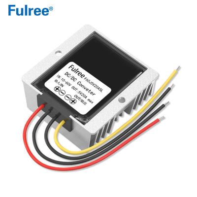 China Aluminum 10-60V to 5VDC Buck Converter 12V 24V 36 V48V to 5V 5A 10A 20A 100W DC Converter Golf Cart Ebike Step Down Voltage Regulator for sale