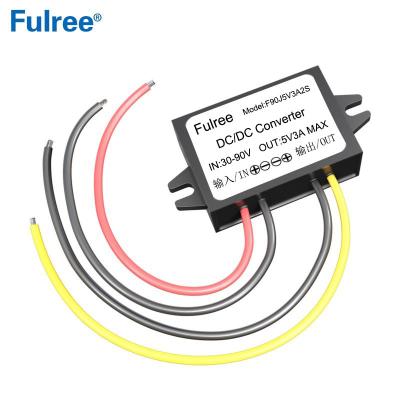 China Plastic 12V 24V 36V 48V 60V 72V to 5V 1A 2A 3A DC DC Converter Regulator Voltage Step Down Reducer for Ebike Electric Bicycle Conversion for sale