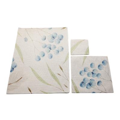 China Custom Canvas Place Mat Stocked Coaster Rugs Sublimation Dinner Mat Blank Table Mat for sale