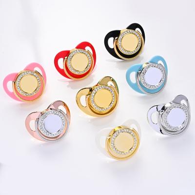 China 2022 New Products Food Grade BPA Free Silicone Baby Teether Pocket Large Pure Color Pacifier Holder Case With Chain for sale