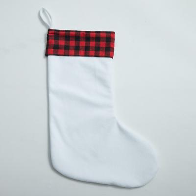 China Custom Personalized Christamas Decoration Christmas Stockings New Plain White Christmas Stockings For Sublimation for sale