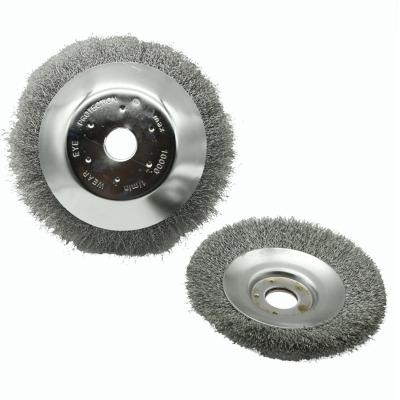 China Steel Wire Brush Large Area Metal Wire Cleaning Disc Weeding Descaling Wheel Folding Black Steel Mower Special Steel Wire Wheel for sale