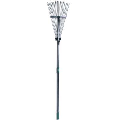 China Retractable Garden Rake Stainless Steel Leaf Rake Gardening Tools Leaf Rake Home Garden Tools 15 Teeth Wire Rake for sale