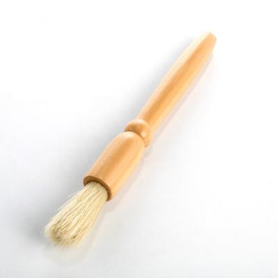 China Wooden Handle Coffee Grinder Bristle Powder Brush Cleaning Brush Pig Household Bean Grinder Cleaning Brush for sale