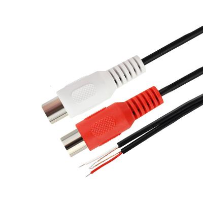 China Dual AUX Cable AV Cable Female RCA Car Audio. 2RCA Car Cable RCA Female for sale